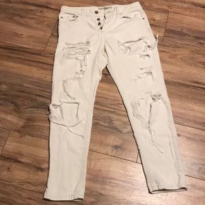 TOPSHOP MOTO LACEY WHITE JEANS